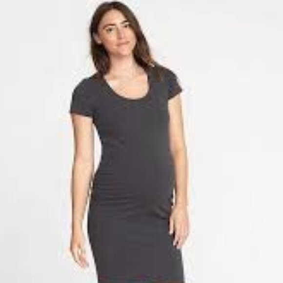 Old Navy Dresses & Skirts - OLD NAVY Black Bodycon Shirred Maternity Dress M
